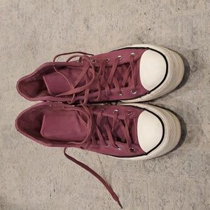 Purple Converse platform high top